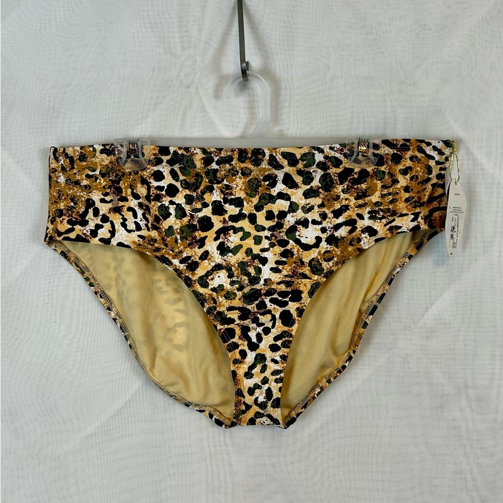 NWT Mynah Women’s Animal Print Medium Coverage Bikini Swimsuit Bottoms / Sz 20W